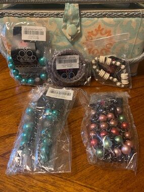 paparazzi Teal, Purple, Pink & Pearl Beaded Jewelry bundle
